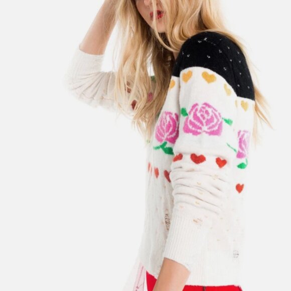 WILDFOX ROSE FAIR ISLE DISTRESSED SWEATER - Picture 3 of 9